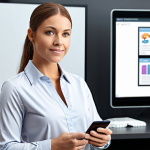 **

Modern marketing professional learning new strategies and techniques, looking confident and updated.

**