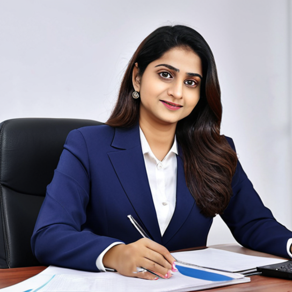 마케팅관리사 시험 준비에 필요한 마케팅 소프트웨어 - **"A professional businesswoman in a modest business suit, sitting at a desk in a modern office, ful...